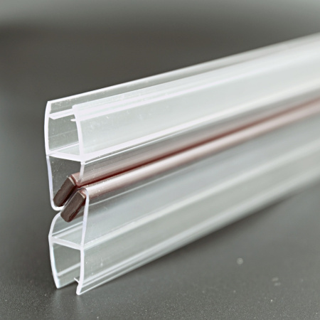 PVH04-903KW8 Магнитный уплотнительный профиль,  180° скошенный угол для стекла 8 мм, 2200мм, premium 